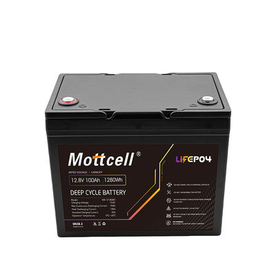 1280Wh হালকা ওজন 12V LiFePO4 রিচার্জেবল ব্যাটারি 100Ah LiFePO4 পাওয়ার সোর্স IP67 সুরক্ষা সহ
